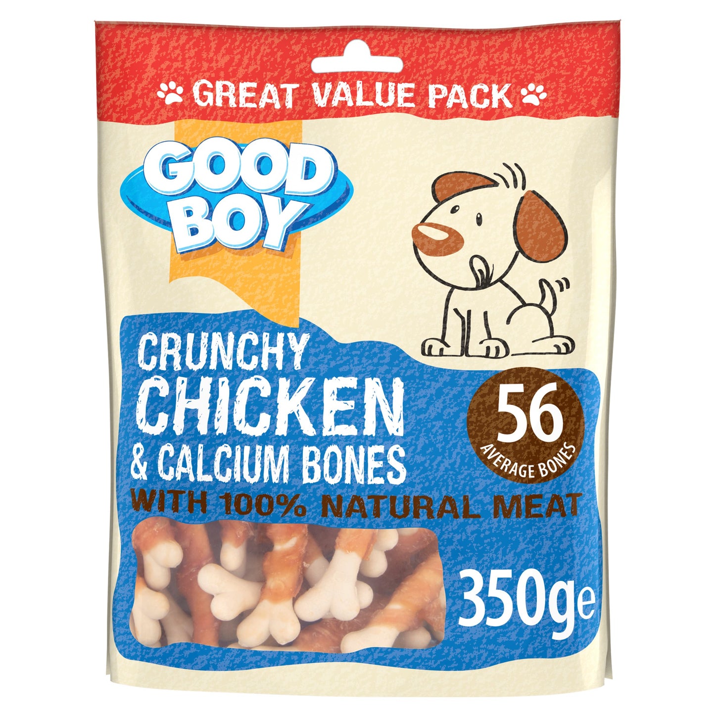 Good Boy Pawsley & Co. Dog Treats - Crunchy Chicken & Calcium Bones 320g x 5