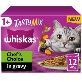 Whiskas Pouch 1+ Tasty Mix Chefs Choice Gravy 85g 12pk x 4