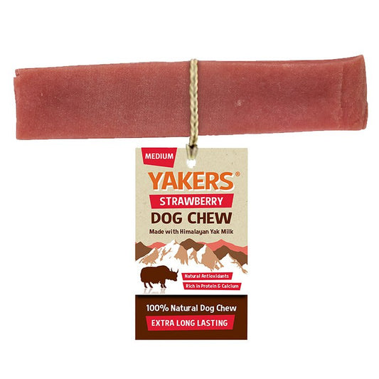 Yakers Dog Chew STRAWBERRY Medium x 20
