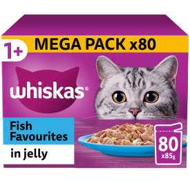 Whiskas Pouch 1+ Fish Favourites in Jelly 85g GIANT 80 pk x 1