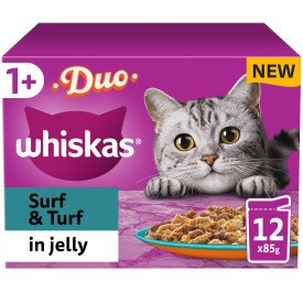 Whiskas Pouch 1+ Duo Surf & Turf Jelly 85g 12pk x 4