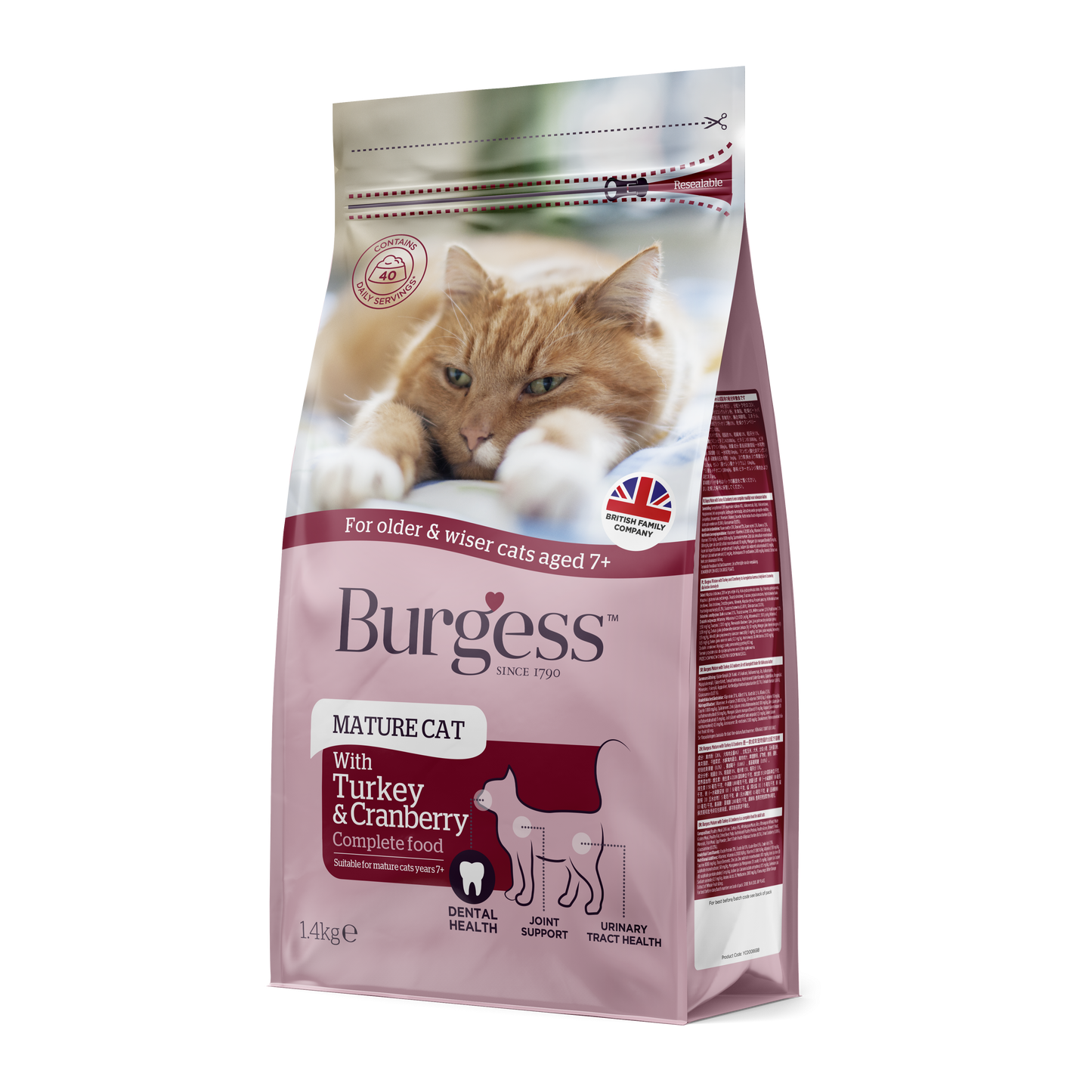 Burgess Mature Cat Turkey & Cranberry 1.4kg
