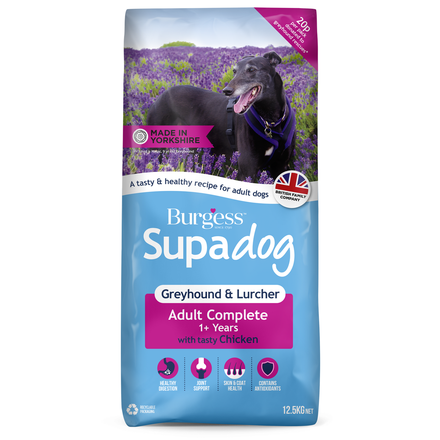 Burgess SupaDog Adult Greyhound & Lurcher 12.5kg