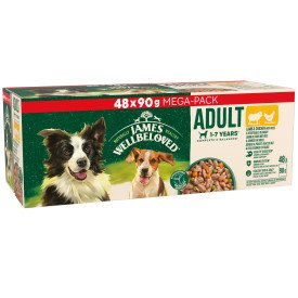 James Wellbeloved Adult Dog Pouch Lamb & Chicken 90g 48pk x 1