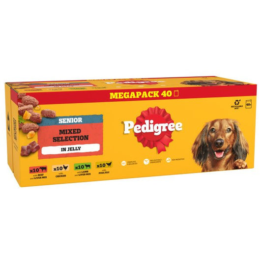 Pedigree Pouch Senior Mixed Selection in Jelly 100g x 40