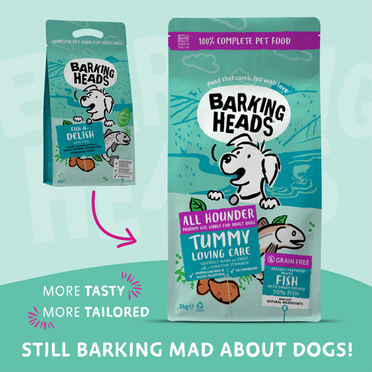 Barking Heads Adult Dog All Hounder Tummy Lovin' Care Fish 2kg