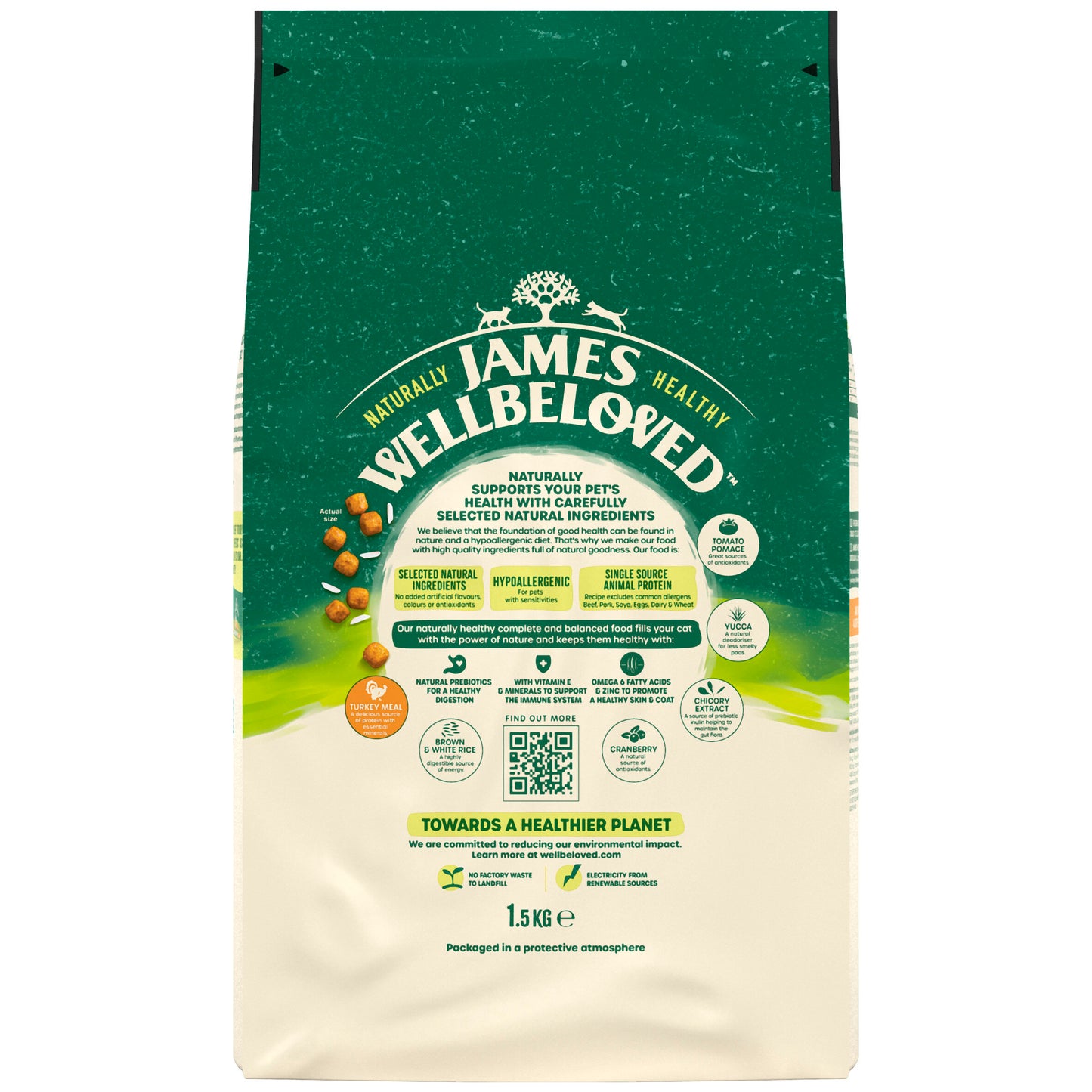 James Wellbeloved Adult Cat - Turkey & Rice 1.5kg x 1