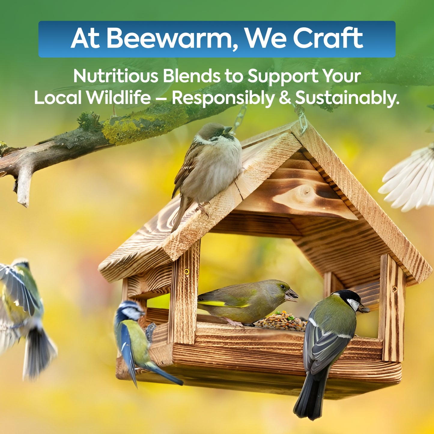 3L Tub No Mess Seeds Mix - Beewarm Wild Birds Food