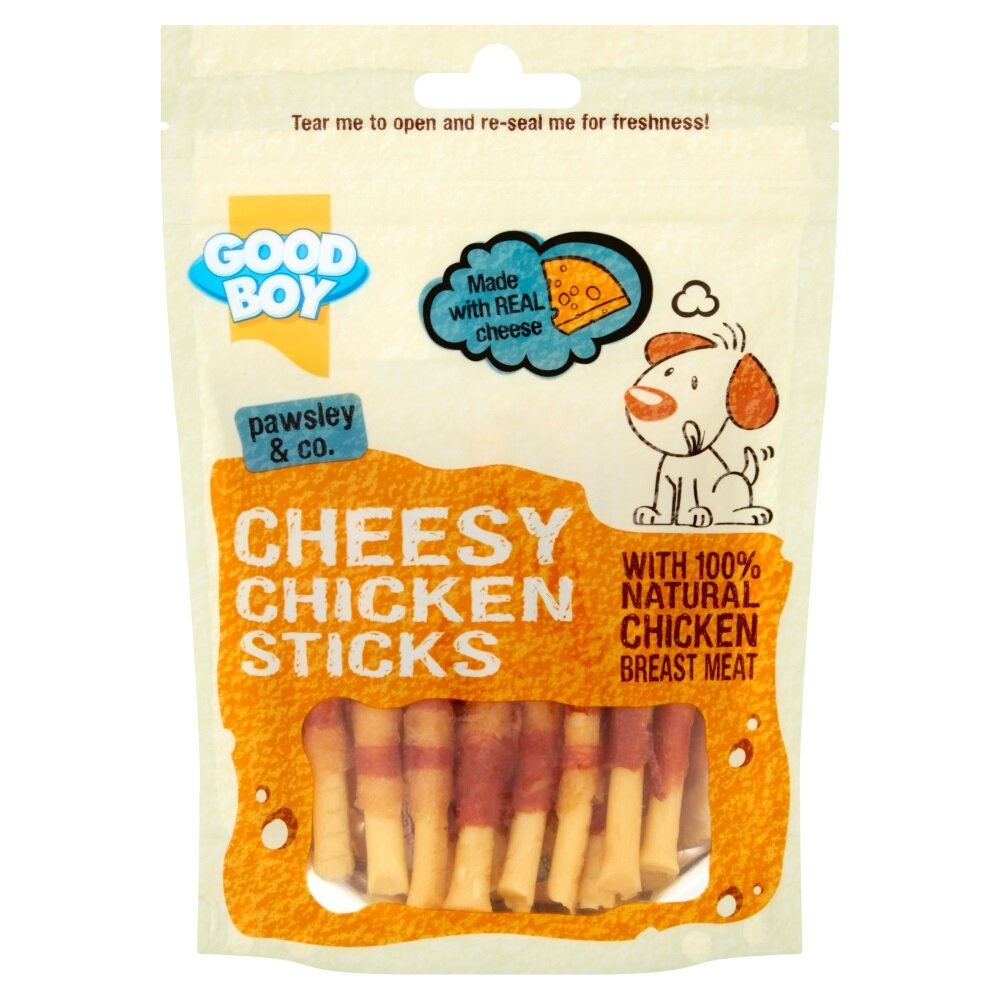 Good Boy Pawsley & Co. Dog Treats - Cheeesy Chicken Sticks 80g x 10