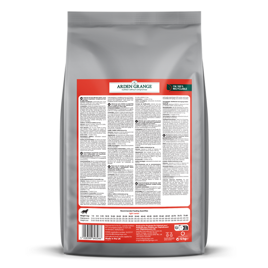 Arden Grange Adult Dog Grain Free Light/Senior Chicken & Superfoods 12kg