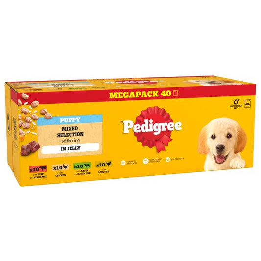 Pedigree Pouch Puppy Mixed Selection in Jelly 100g x 40