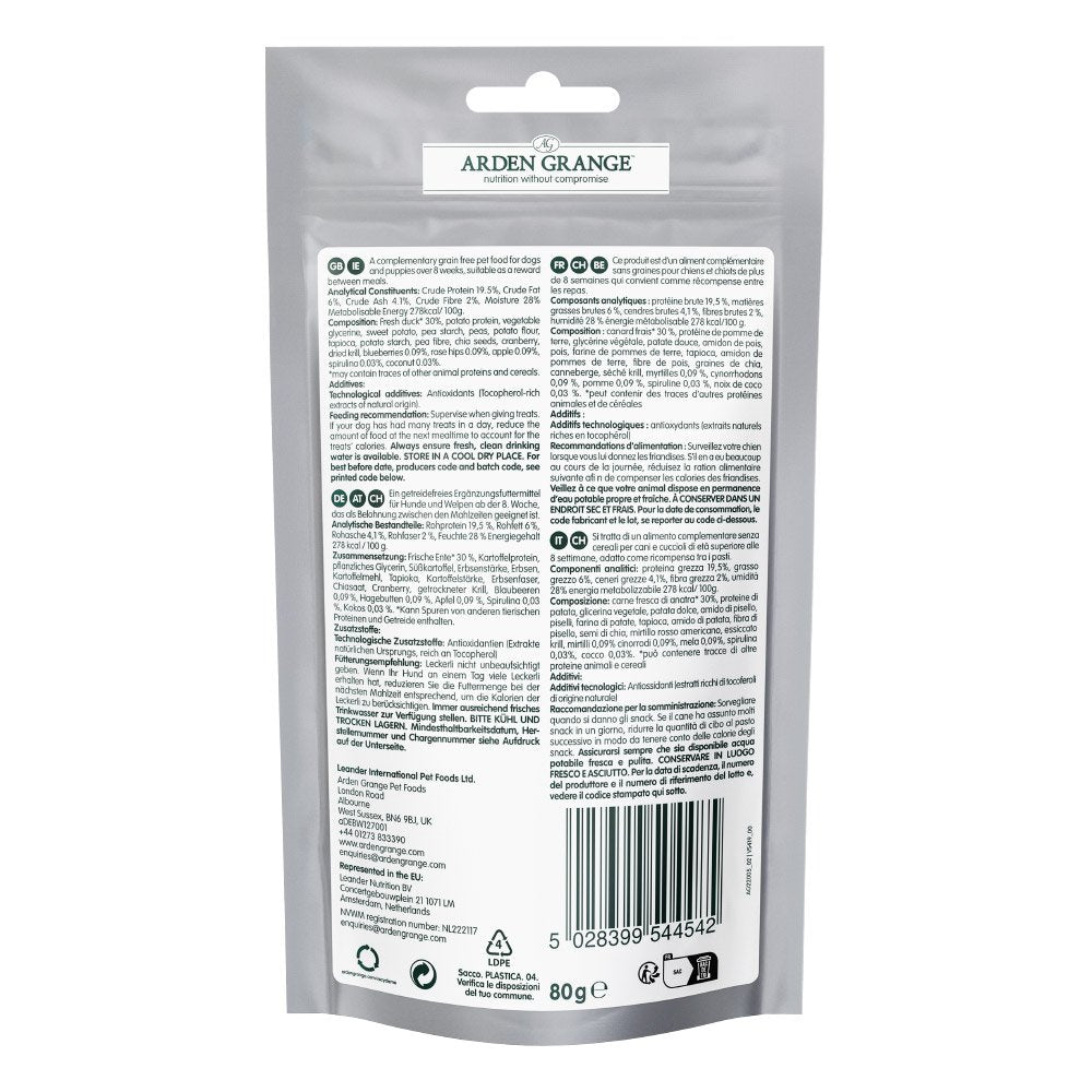 Arden Grange Training Treats GF Duck & Superfoods 80g x 10
