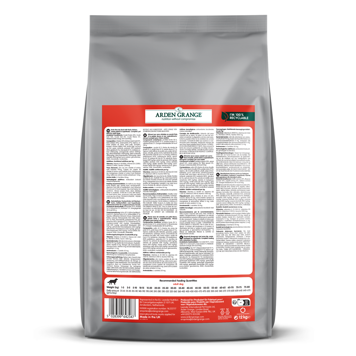 Arden Grange Adult Dog Grain Free Chicken & Superfoods 12kg