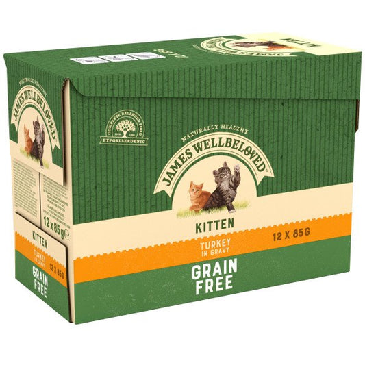 James Wellbeloved Kitten Pouch Grain Free - Turkey 85g x 12