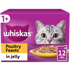 Whiskas Pouch 1+ Poultry Feasts Jelly 85g 12pk x 4