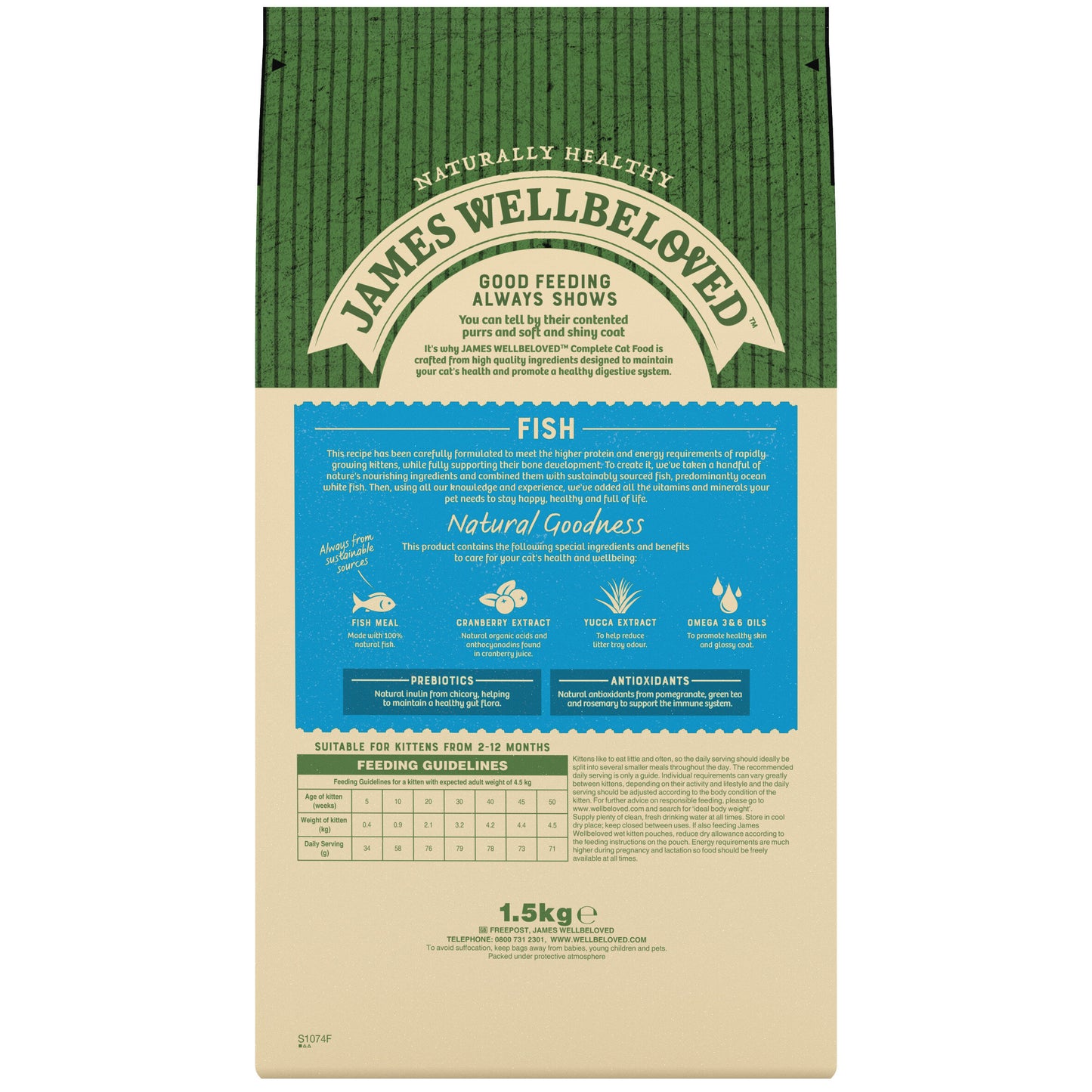 James Wellbeloved Kitten - Fish & Rice 1.5kg x 1