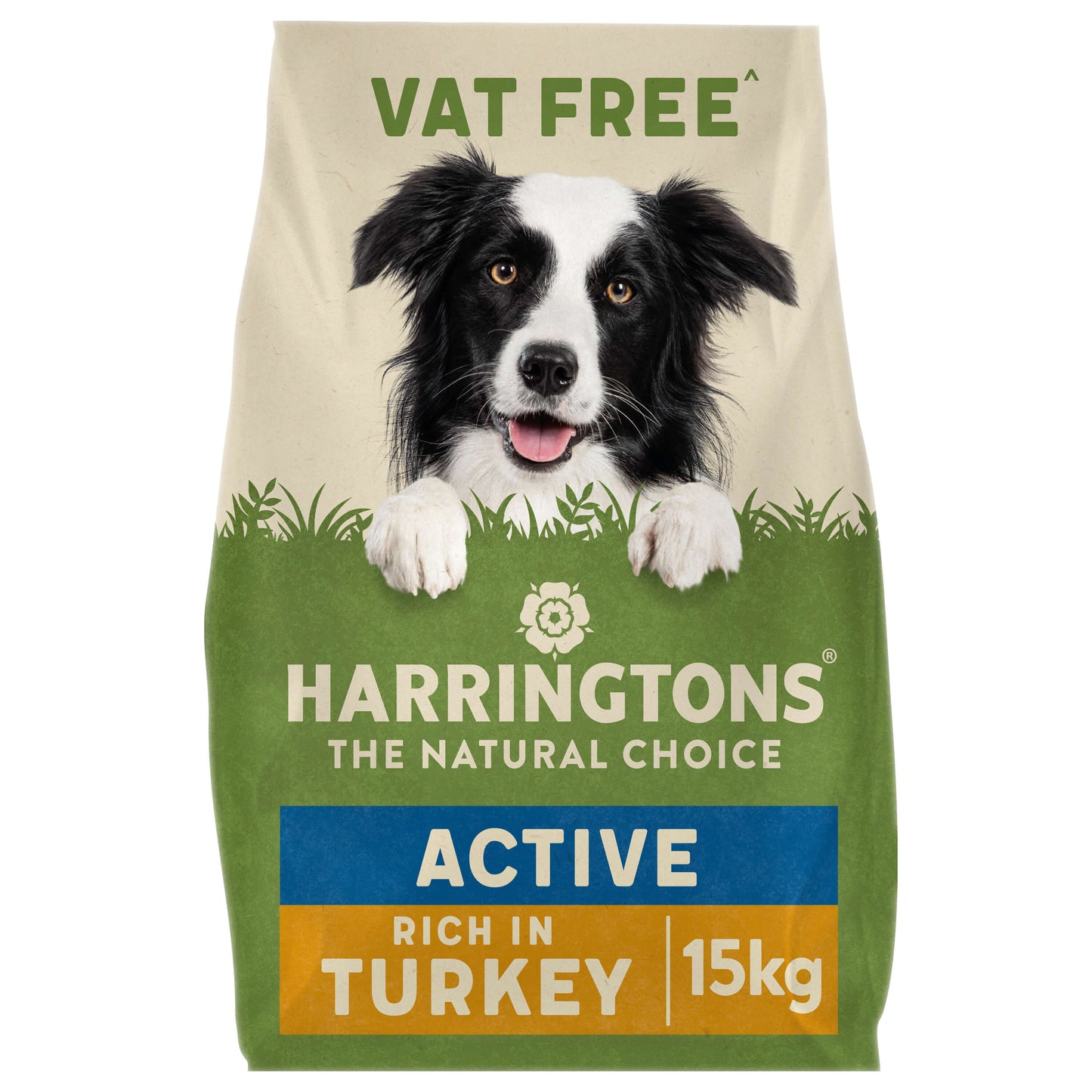 Harringtons Active Complete Dry Dog Food VAT Free Rich in Turkey & Rice 15kg