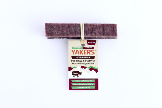 Yakers Dog Chew CRANBERRY SUPERFOOD Medium x 20
