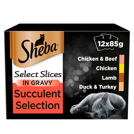 Sheba Cat Pouch Select Slices Succulent Collection in Gravy 85g 12pk x 4