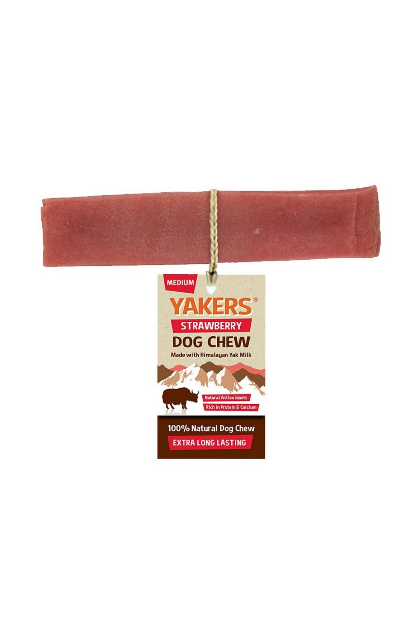 Yakers Dog Chew STRAWBERRY Medium x 20