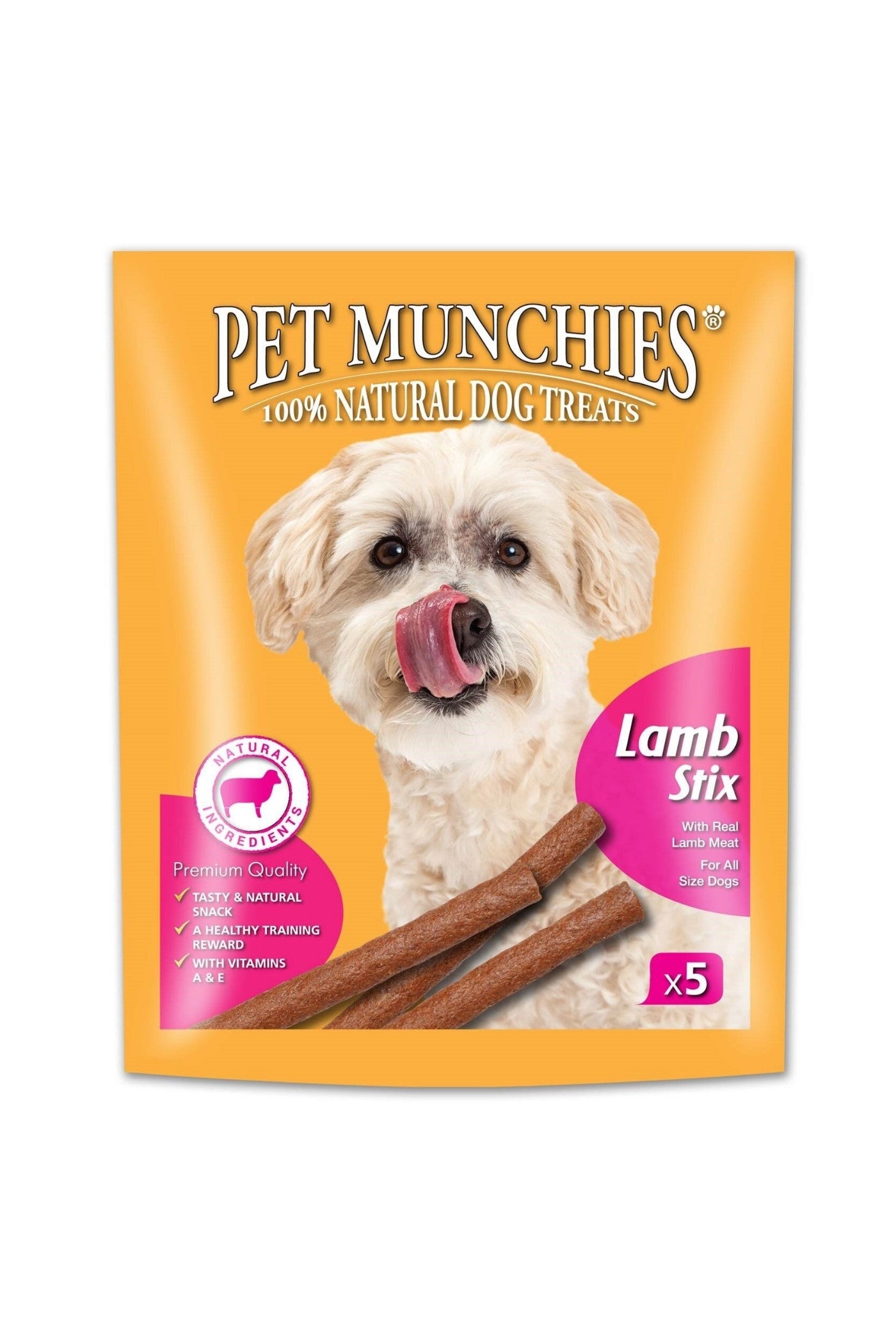 Pet Munchies Dog Stix - Lamb 50g x 5 x 10