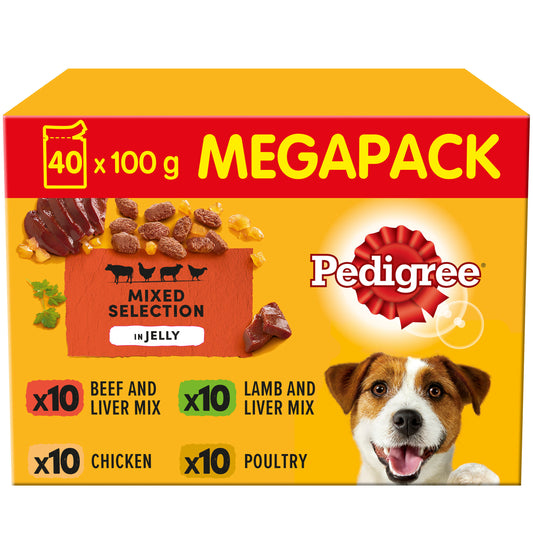 Pedigree Dog Pouch Adult - Mixed Selection in Jelly 100g x 40