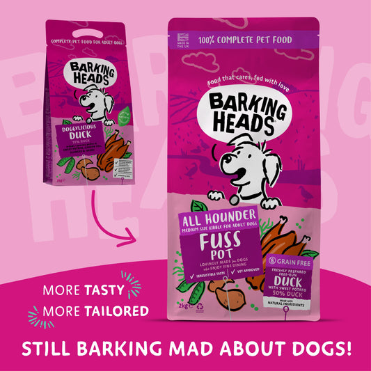 Barking Heads Adult Dog All Hounder Fuss Pot Duck 2kg