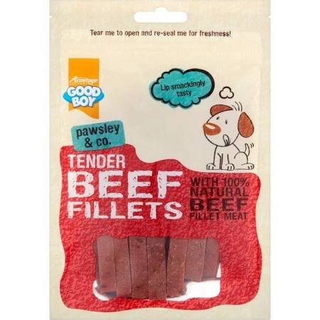 Good Boy Pawsley & Co. Dog Treats - Tender Beef Fillets 90g x 10