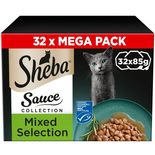 Sheba Cat Foil Tray Sauce Collection Mixed Collection 32pk x 1