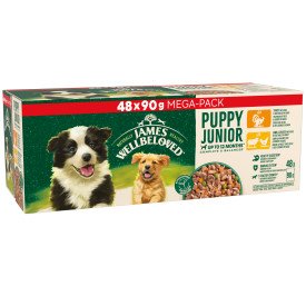James Wellbeloved Puppy Pouch Turkey, Lamb & Chicken 90g 48pk x 1