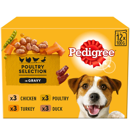Pedigree Dog Pouch Adult Mixed Selection in Gravy 100g 12pk x 4