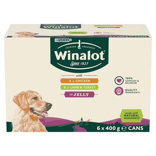 Winalot Classics Adult Dog Can Meat (Chicken/Lamb & Turkey) 400g 6pk x 4