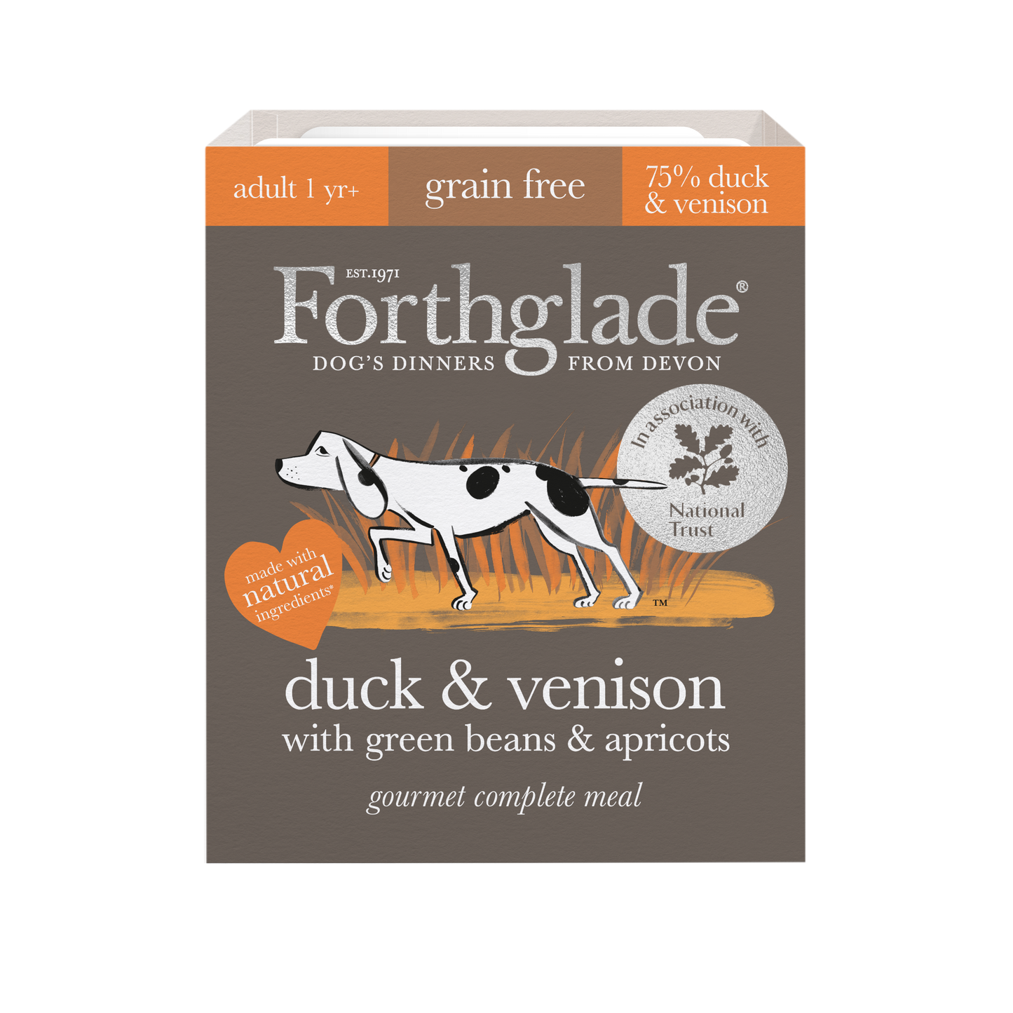 Forthglade Gourmet Dog Duck & Venison with Green Beans & Apricot 395g x 7