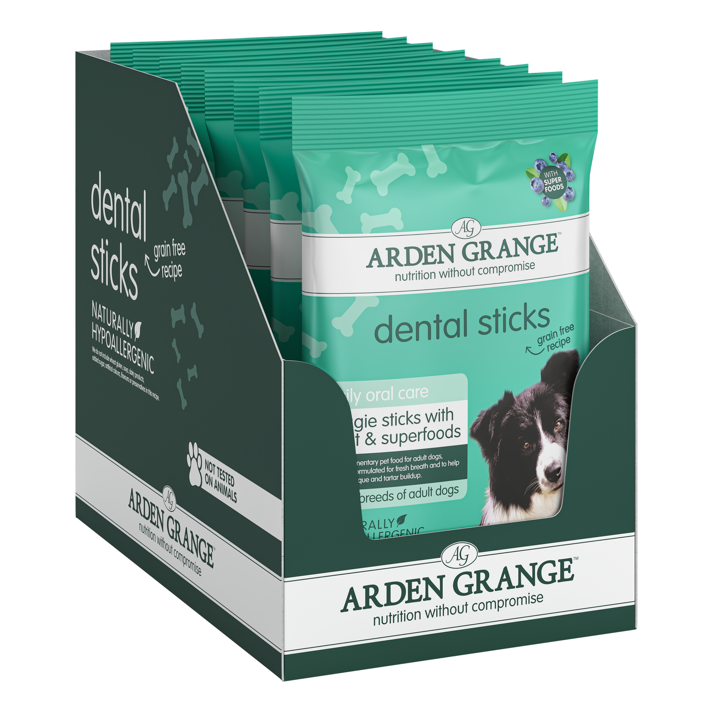 Arden Grange Dental Stick with Mint & Superfoods 7pk 180g x 8
