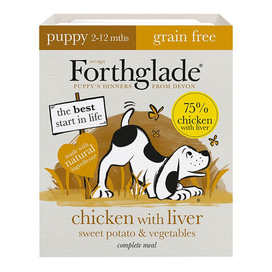 Forthglade Complete Puppy Grain Free Chicken, Liver & Veg 395g x 18