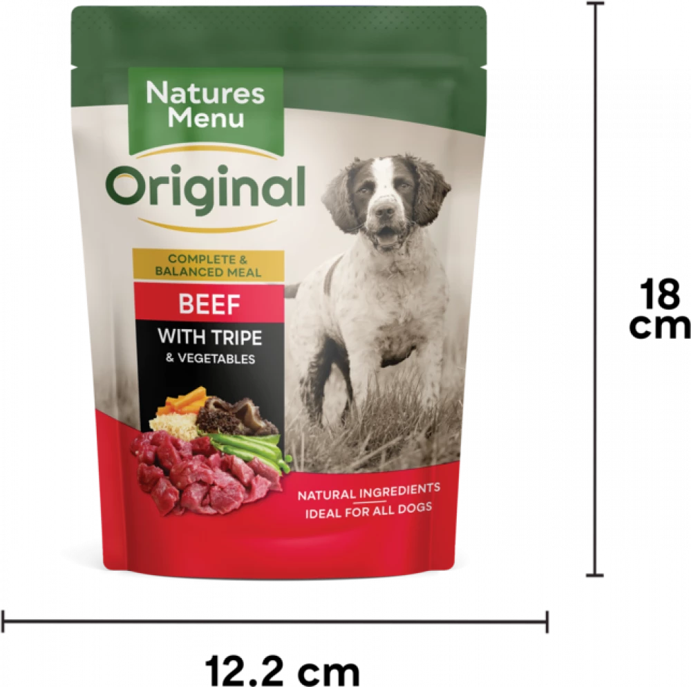Natures Menu Dog Pouches <br/>Beef with Tripe For Adult Dogs