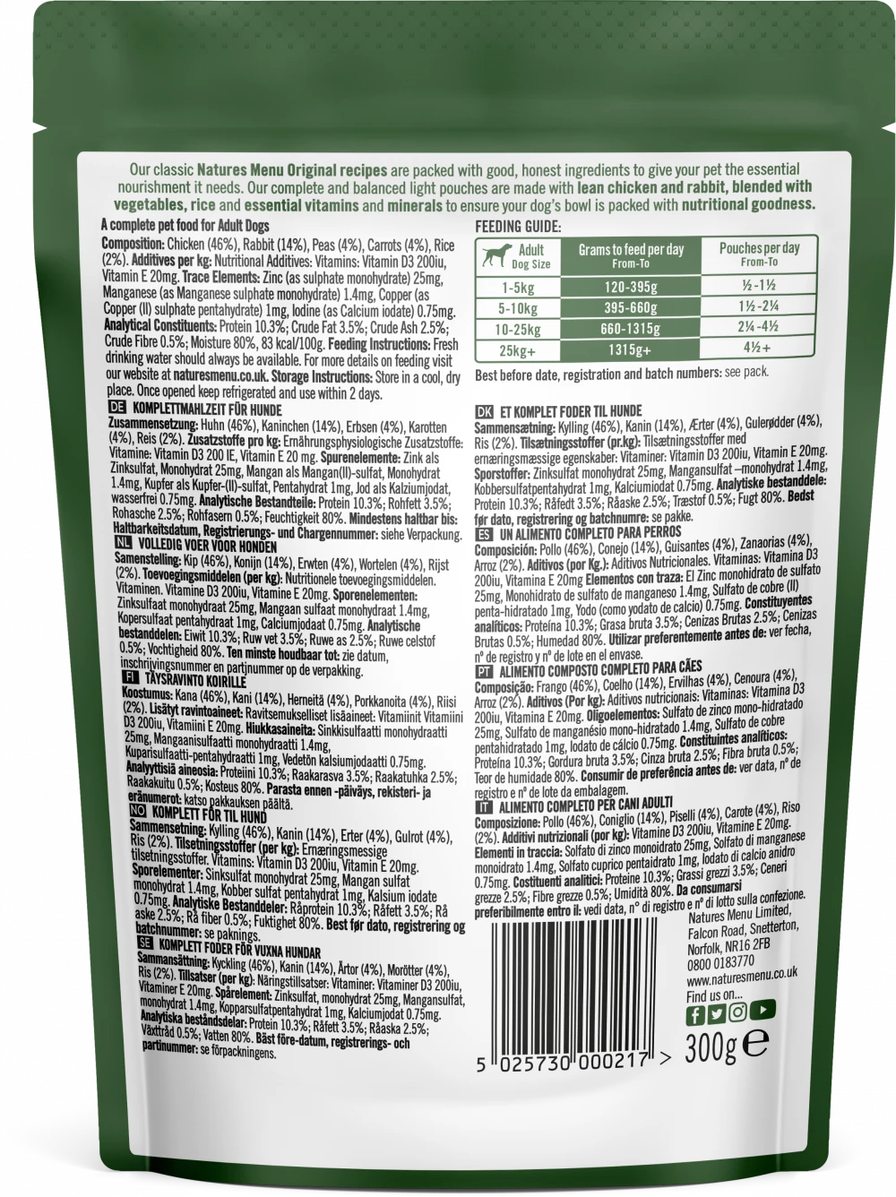 Natures Menu Dog Pouches <br/>Light Chicken with Rabbit Pouches For Adult Dogs
