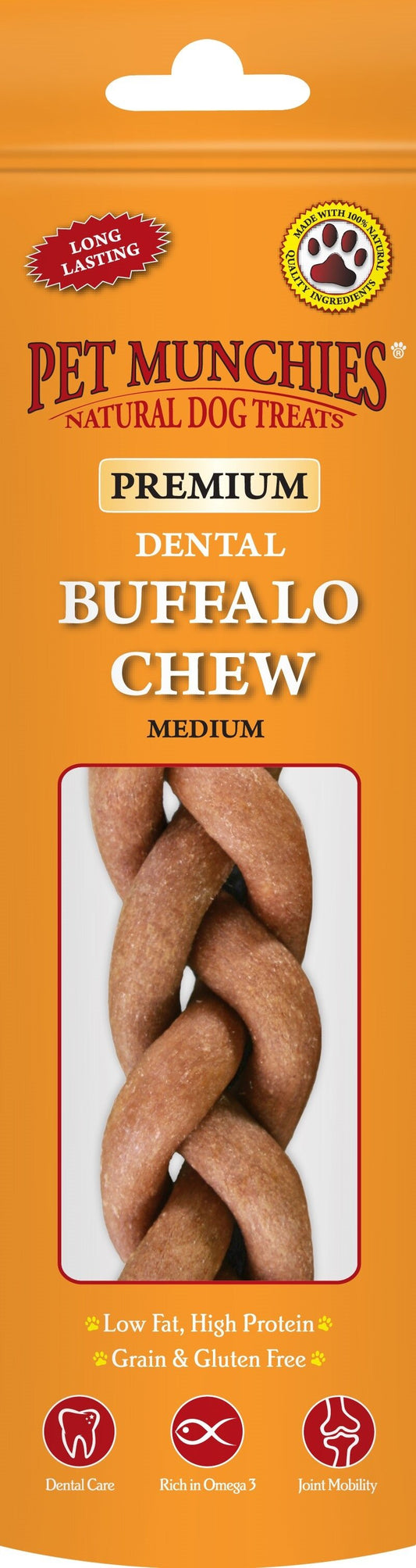 Pet Munchies Dog Buffalo Chews Medium x 8