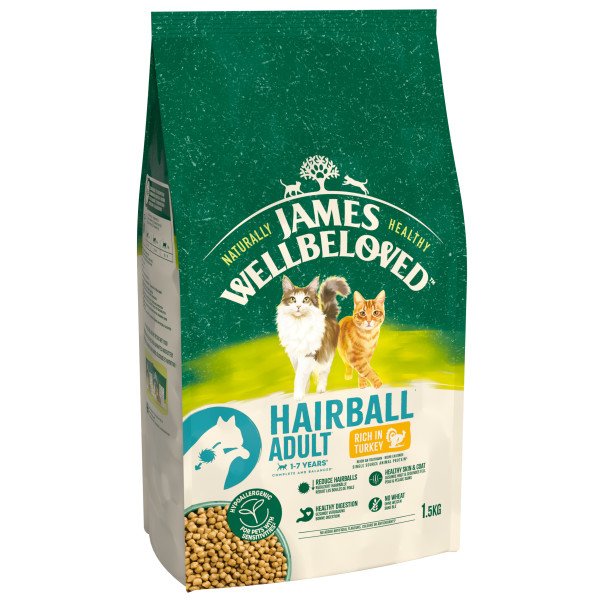 James Wellbeloved Cat Hairball - Turkey & Rice 1.5kg x 1