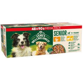 James Wellbeloved Senior Dog Pouch Turkey, Lamb & Chicken 90g 48pk x 1