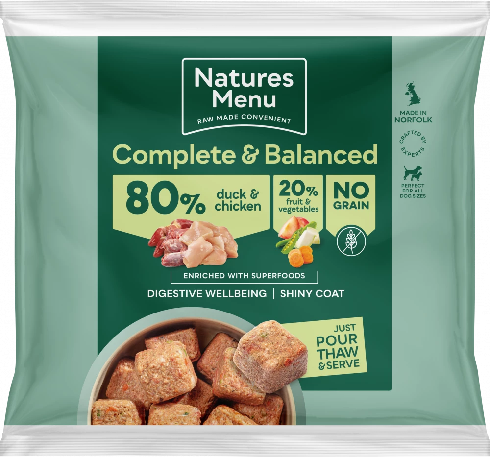 Natures Menu Complete & Balanced Raw 80/20 Duck and Chicken For Adult Dogs