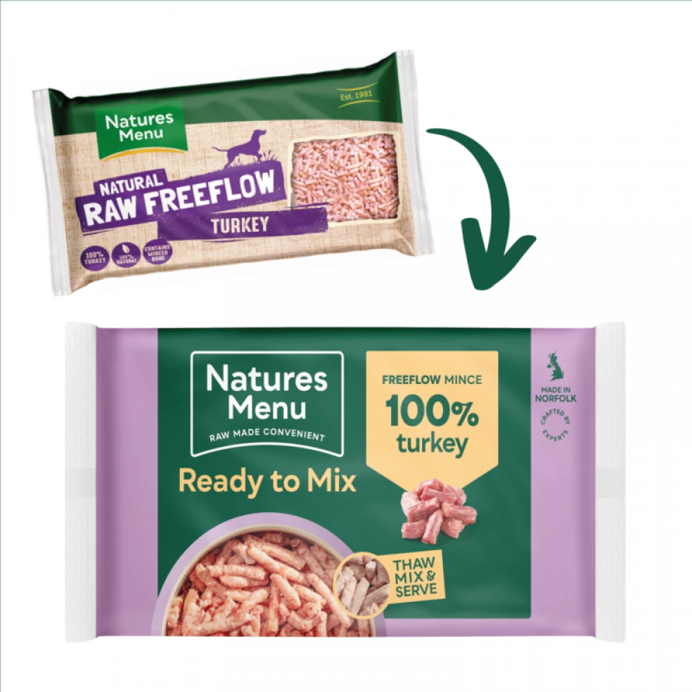 Natures Menu Ready To Mix Raw Natures Menu Raw Freeflow Turkey (FF TUR) For Adult Dogs