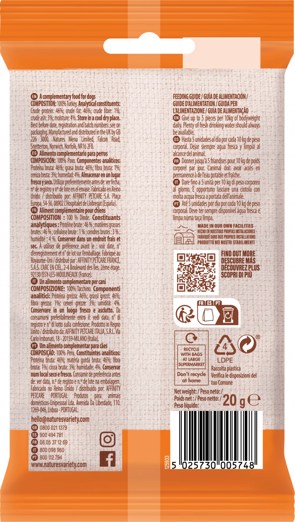 Freeze Dried Meat Bites 100% Turkey For Adult Dogs