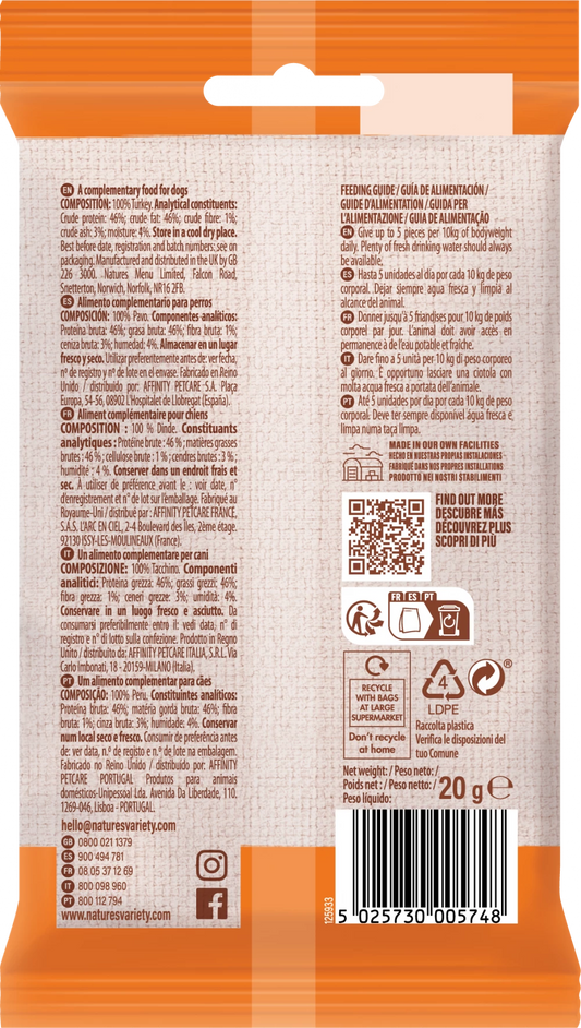 Freeze Dried Meat Bites 100% Turkey For Adult Dogs