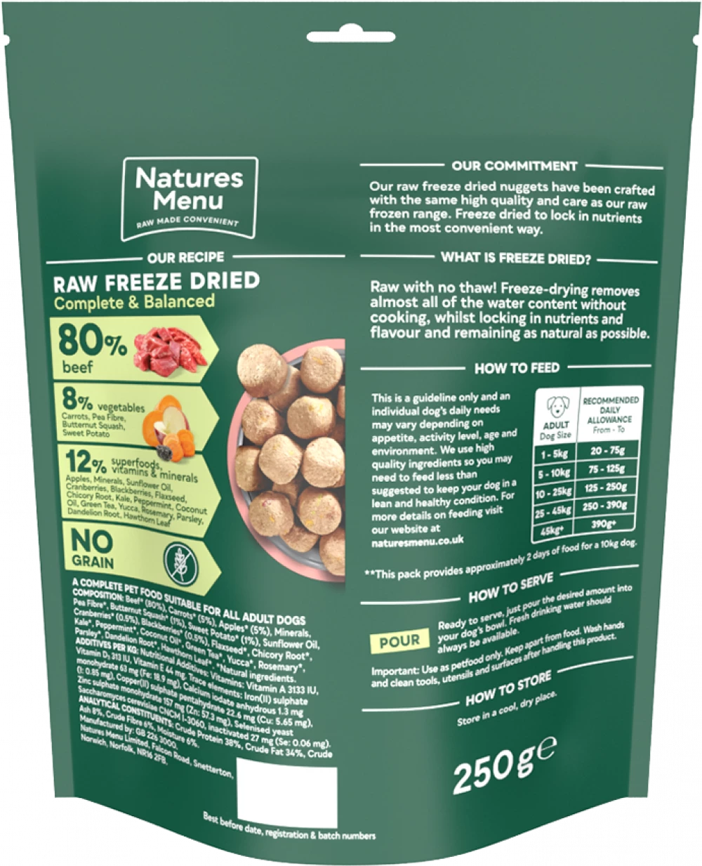 Complete Freeze Dried Food 80/20 BEEF For Adult Dogs