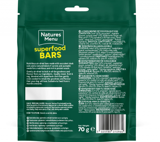 Country Hunter Superfood Bars Duck with Carrot & Pumpkin Seeds For Adult Dogs