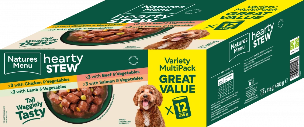 Natures Menu Cans Hearty Stews Multipack x12 For Adult Dogs