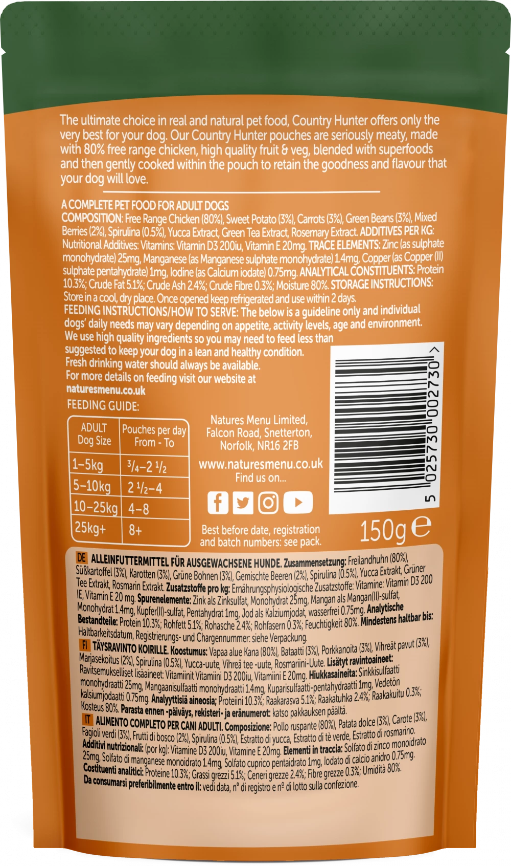 Country Hunter Dog Pouches Free Range Chicken For Adult Dogs