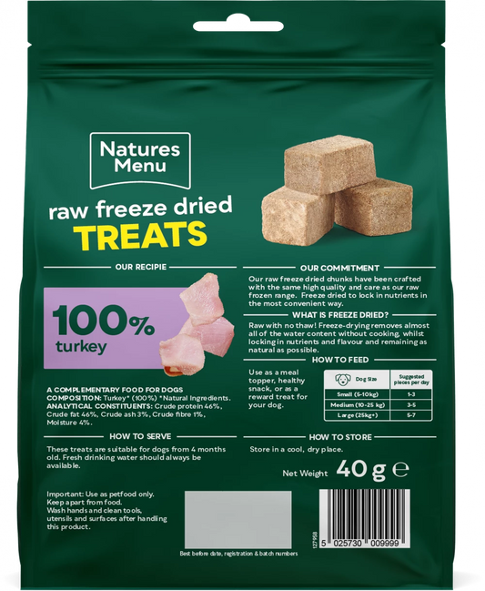 Freeze Dried Meat Chunks Turkey Chunks For All Dogs