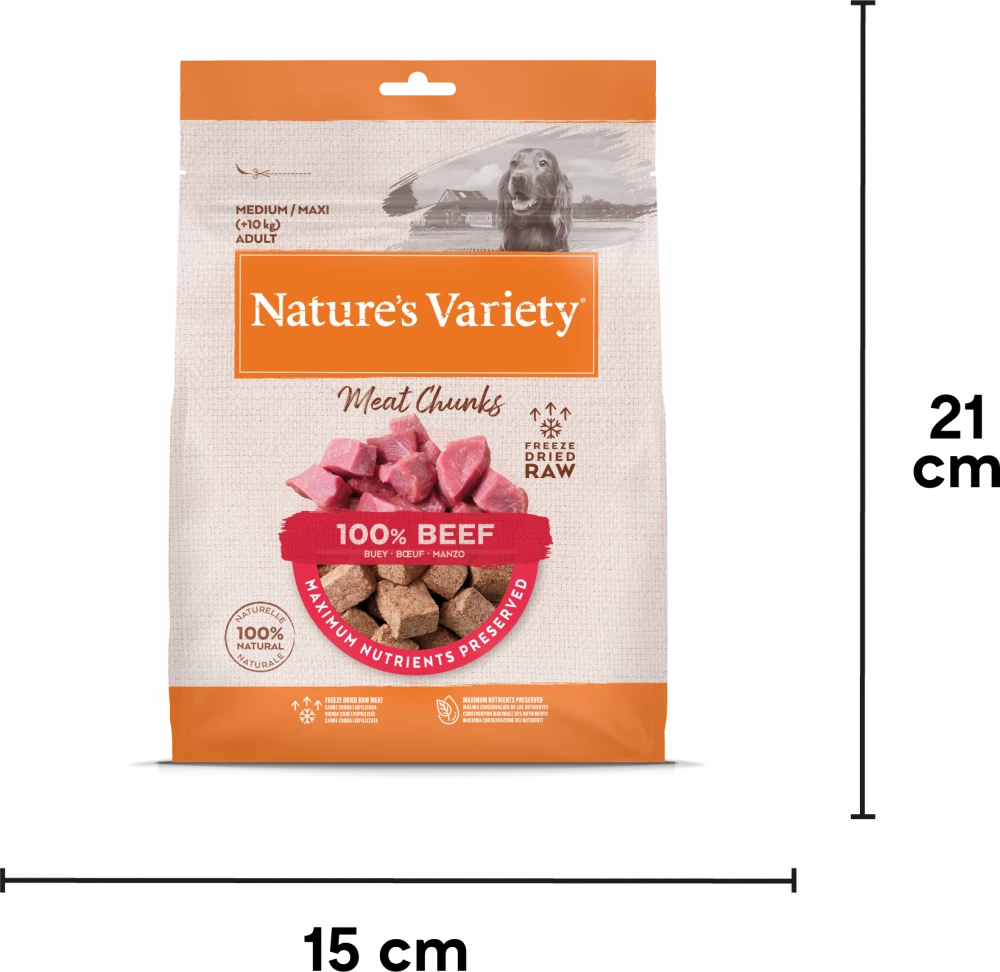 Freeze Dried Meat Chunks 100% Beef Chunks For Adult Dogs